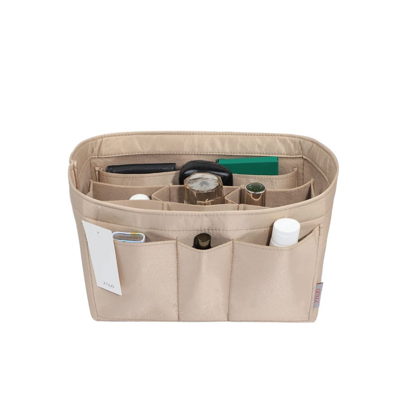ZTUJO Purse Organizer Insert Felt Bag Organizer For Handbag Purse Organizer13 Colors 6 Size Medium Silky Beige - Image 2