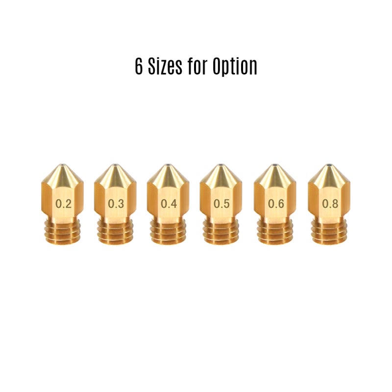 3D Printer Nozzle: 0.2mm Output Diameter Brass Material - M6 Thread Compact Workmanship 3D Printer Nozzle for CR-10 Series Ender-3 1.75mm Filament 3D Printers - Image 3