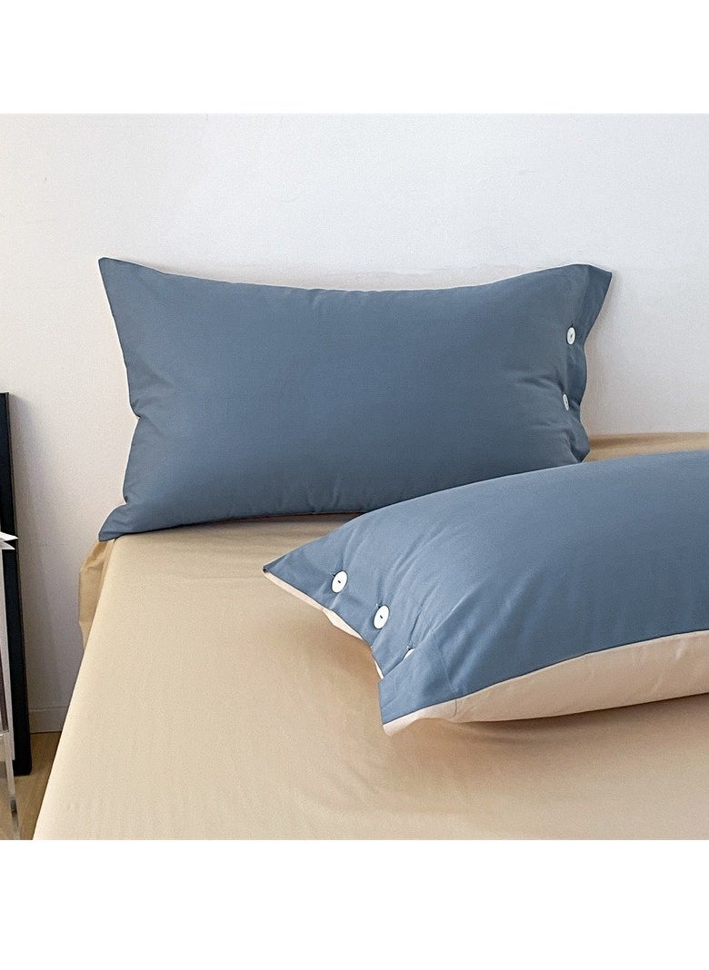 AROAQ Bed Cover Set, Soft Luxurious Pure Bedsheet Set, Long-staple Cotton Simple Solid Color Bed Sheet Quilt Cover Bedding Twill Cotton Set,( milkshake white, 2.0m bed sheet four-piece set)  - Image 4