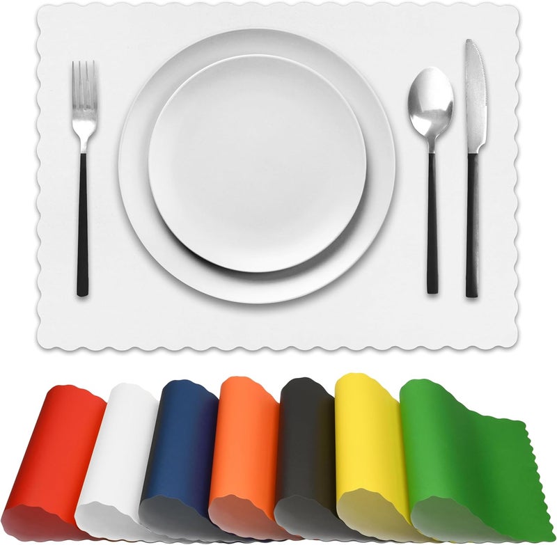 Netko Disposable Paper Placemats – Premium, 50 Pack of White Scalloped Edge Placemats, Perfect Size 10x 14 - Image 2