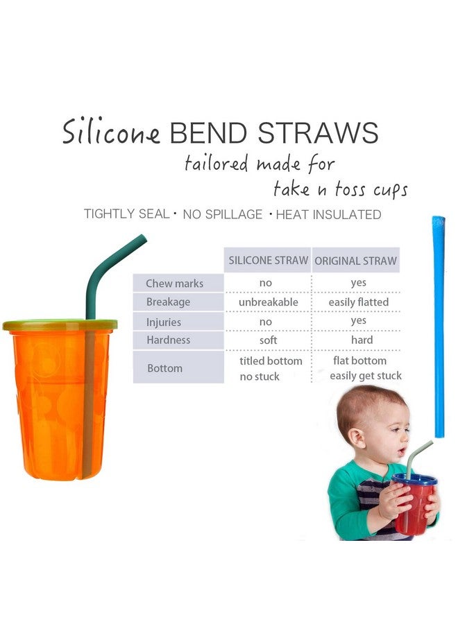 Tegion Reusable Thin Short 6.7" Cute Silicone Bendy Straws for Toddlers&Kids&Baby,6 10 12 oz Wine/Yeti Tumbler, Coffee/Cocktail Mug,Soda Cans,Take n toss Cup/BPA FREE-Small Flexible with Brushes - Image 2