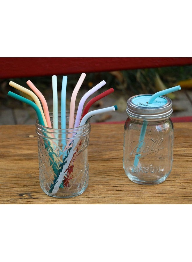 Tegion Reusable Thin Short 6.7" Cute Silicone Bendy Straws for Toddlers&Kids&Baby,6 10 12 oz Wine/Yeti Tumbler, Coffee/Cocktail Mug,Soda Cans,Take n toss Cup/BPA FREE-Small Flexible with Brushes - Image 4
