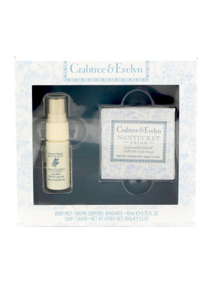 Crabtree & Evelyn Crabtree  Evelyn Nantucket Briar 33 oz BODY MIST  35 oz BAR SOAP Set 