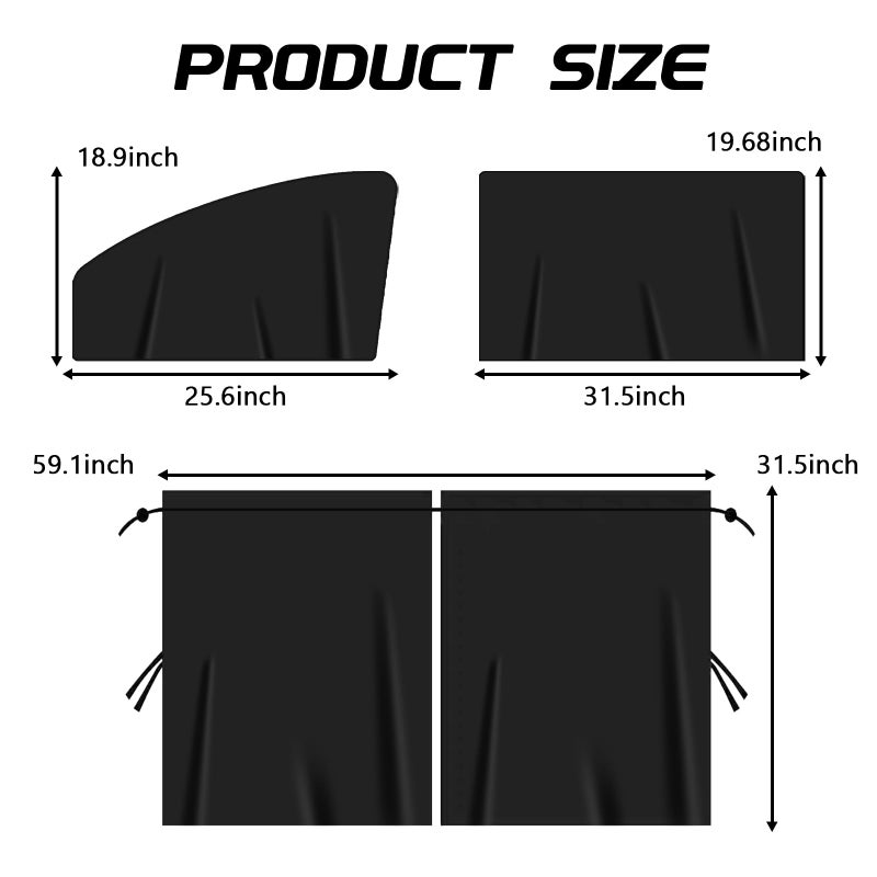 HHZL 5PCS Car Sun Shade Windshield for Light Blocking and Privacy, Window Screen Cover for Baby Car Accessories Interior for Sleeping Traveling Camping Helps Block UVA/UVB Rays Protection - Image 2