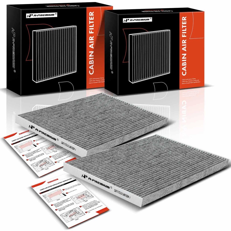 A-Premium APremium 2PC Cabin Air Filter with Activated Carbon Compatible with Hyundai Kia Vehicles Accent Tucson Veloster Genesis Coupe Forte Koup Rio Rondo Sportage
