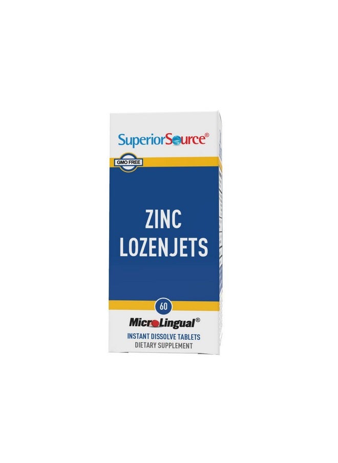 Superior Source Zinc Lozenjets Zinc (5 Mg) Vitamin C (15 Mg) Quick Dissolve Microlingual Tablets 60 Ct Supports Immune Skin And Antioxidant Health. Nongmo  - Image 1