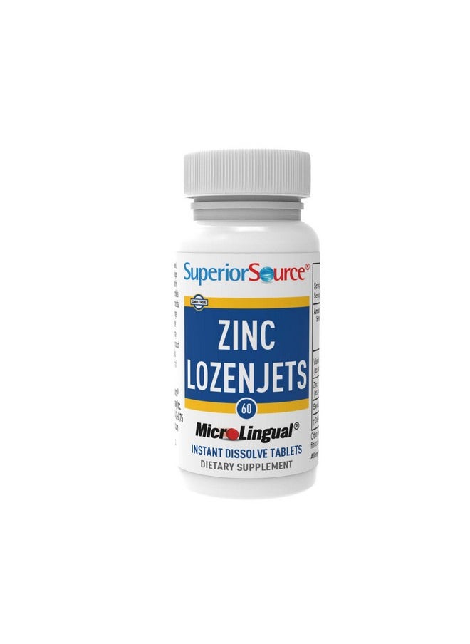 Superior Source Zinc Lozenjets Zinc (5 Mg) Vitamin C (15 Mg) Quick Dissolve Microlingual Tablets 60 Ct Supports Immune Skin And Antioxidant Health. Nongmo  - Image 3