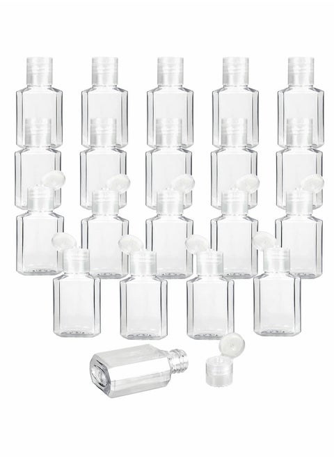 Travel Plastic Bottles, Clear with Flip Cap Portable Empty Hand Sanitizer, Refillable Reusable Bottles Squeezable Toiletry/Cosmetic Bottles