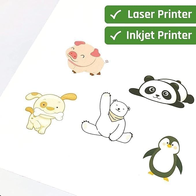 Al Raied BPA® Premium Printable Vinyl Sticker Paper for Inkjet Printer25 Sheets Glossy White Waterproof, Dries Quickly Vivid Colors, Holds Ink jet & Laser Printer - Image 2