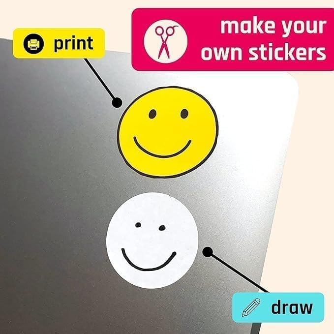 Al Raied BPA® Premium Printable Vinyl Sticker Paper for Inkjet Printer25 Sheets Glossy White Waterproof, Dries Quickly Vivid Colors, Holds Ink jet & Laser Printer - Image 5