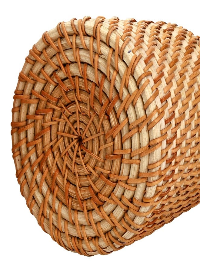 Elsjoy Set of 2 Wicker Pencil Holder, Natural Rattan Pen Cup Woven Makeup Brush Holder, Rustic Utensil Caddy Wicker Pen Organizer for Home Decor, Office, Kitchen - Image 3