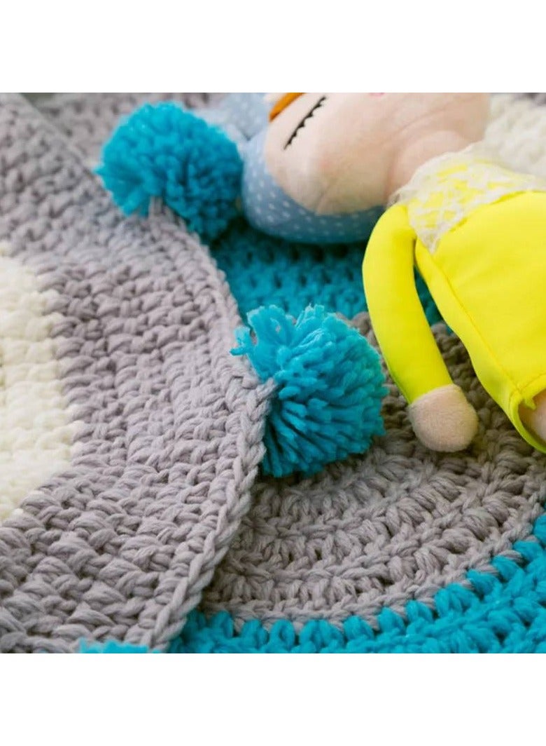 Handmade Round Carpet Kids Game Play Mat Striped Knitted Floor Round Carpet Round Ball Hand-Woven Rug Living Room Floor for Living Room Wall  - Image 5