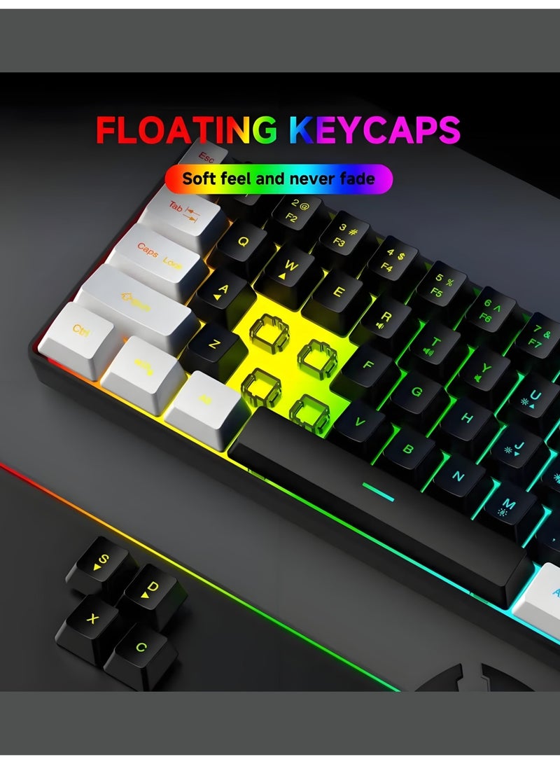 BS 61-Key Compact RGB Gaming Keyboard – 60% Layout | USB interface | Ergonomic Membrane Keys | 8-Color Backlight | Plug & Play for PC/Laptop (Windows 10/8/7) - Image 4