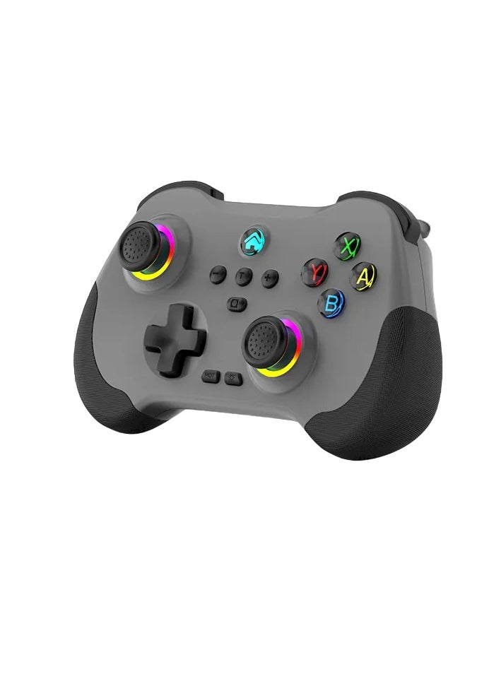Generic Z01 Wireless Game Controller, Bluetooth 6 Axis Motion Sensor Gamepad, Portable Cloud Controller Remote Joystick, Programmable Hall Joystick For Android, iOS, Switch, Steam, PS3 PS4, Pc, (Grey)  - Image 1