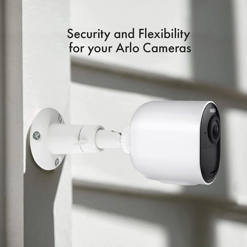 MAKINGTEC 3 Pack Camera Bracket, Rust Resistant Waterproof Security Wall Mount Bracket, Adjustable Indoor/outdoor Security Metal Wall Mount Bracket Compatible with Various Standard 1/4 Mount Cameras (White) - Image 2