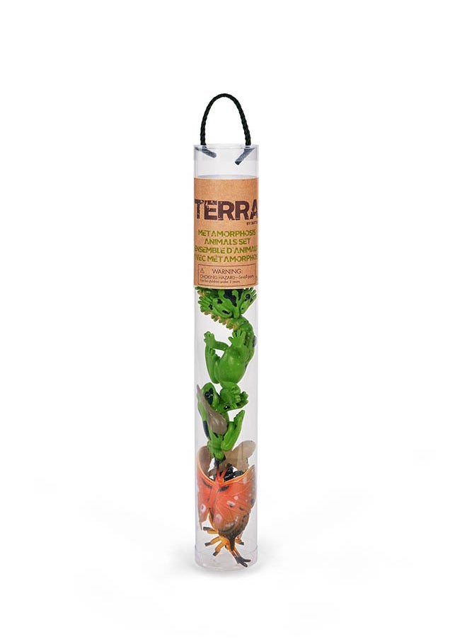 Terra by Battat 10 Pcs Metamorphosis Animals Tube, Metamorphosis Animals Set-Ensembled' Animaux Avec Met Amorphose, Realistic looking Mini 4-12 cm Plastic Animal Figure Toys for Kids 3+ Years  - Image 1