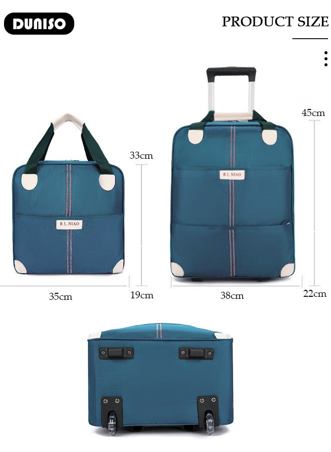 DUNISO Expandable Carry-on Luggage Set, Lightweight Pull Rod Bag,Carry On Suitcase with Wheels,Men's and Women's Carrying Fabric Duffel Bag,Large Capacity Wear-resistant Oxford Fabric Travel Luggage Set for Unisex Travel,2 Piece Set(Tote and Trolley Suitcase) - Image 4