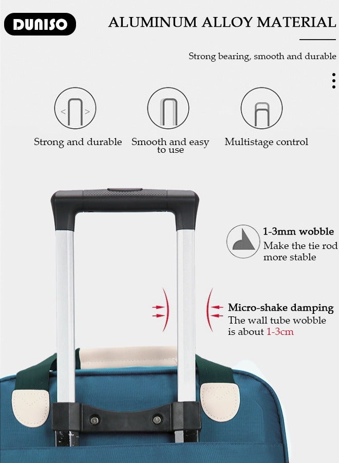 DUNISO Expandable Carry-on Luggage Set, Lightweight Pull Rod Bag,Carry On Suitcase with Wheels,Men's and Women's Carrying Fabric Duffel Bag,Large Capacity Wear-resistant Oxford Fabric Travel Luggage Set for Unisex Travel,2 Piece Set(Tote and Trolley Suitcase) - Image 5