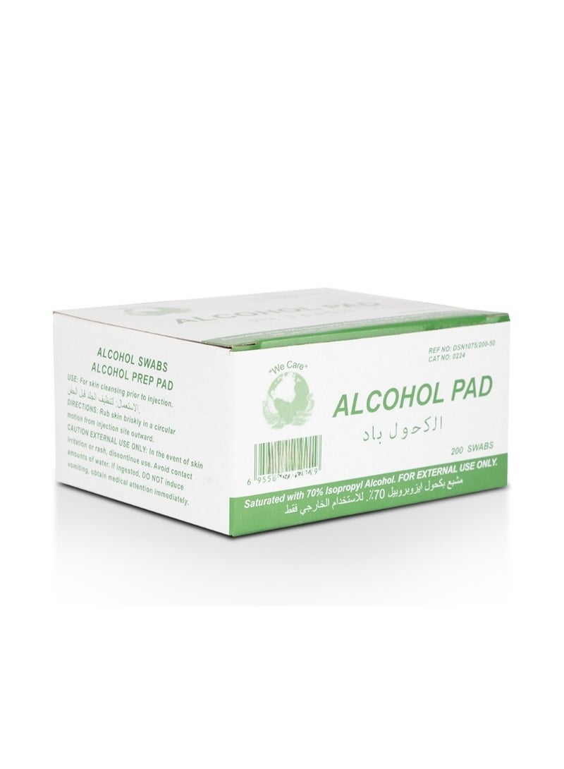 we care Disposable alcohol pads , 200 pieces - Image 1