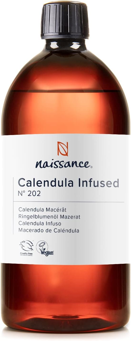 Naissance Calendula Infused Oil No 202 900ml for Skin Hands Feet Nails Hair