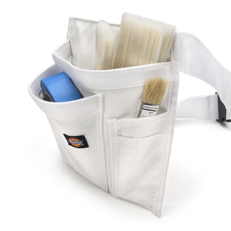 Dickies 5-Pocket Single Side Tool Belt Pouch/Work Apron for Painters, Carpenters, and Builders, Durable Canvas Construction, Adjustable Belt for Custom Fit White - Image 2