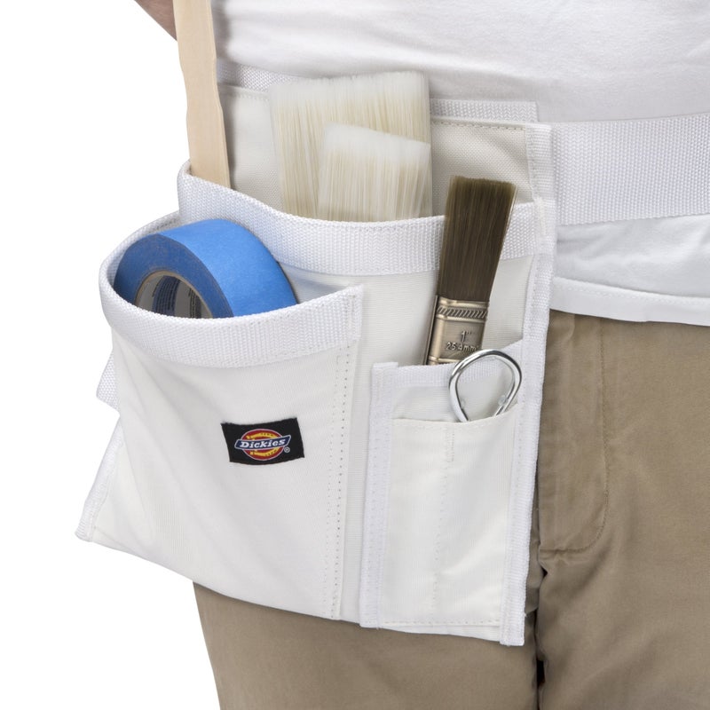 Dickies 5-Pocket Single Side Tool Belt Pouch/Work Apron for Painters, Carpenters, and Builders, Durable Canvas Construction, Adjustable Belt for Custom Fit White - Image 4