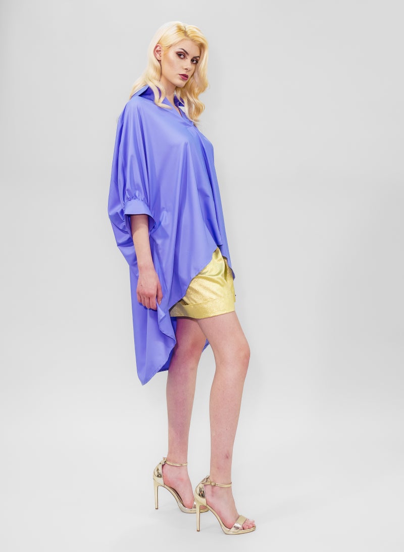 BITOLIA GALLERY Light Blue Poplin Tunic Butterfly Sleeve - Image 3