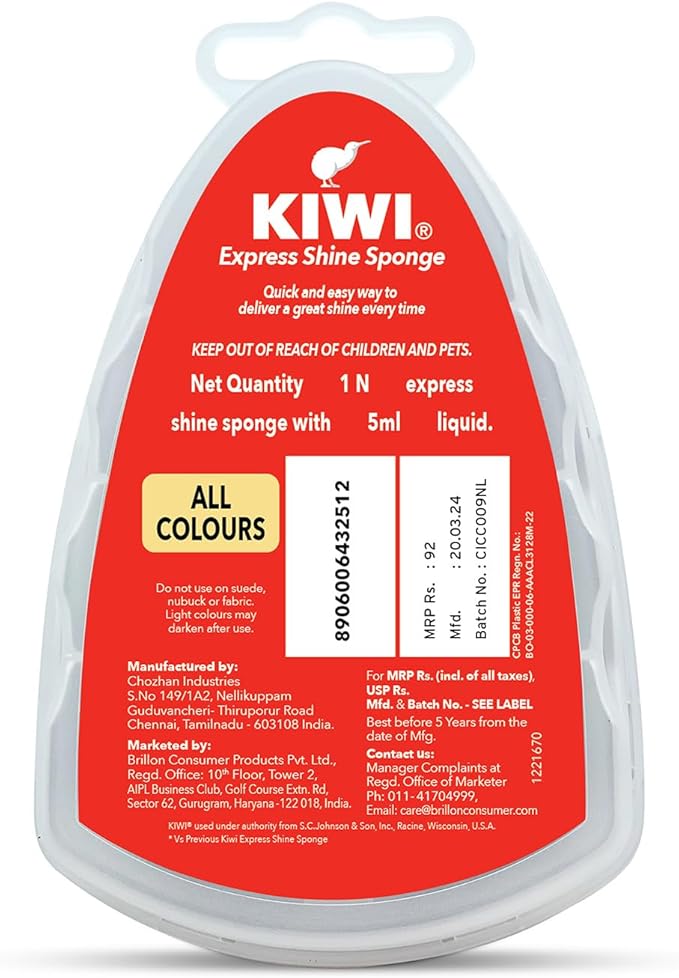 Kiwi Express Shine Sponge -Travel Friendly - Shine Sponge with 5ml Liquid - Image 4
