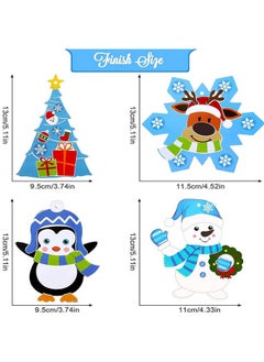 Civaner Civaner Christmas Crafts for Kids, Christmas Arts and Crafts DIY Christmas Tree Ornament Kit Make Your Own Christmas Craft Projects for Kids Ages 6-8 8-12, 4 Styles (24 Sets)  - Image 2