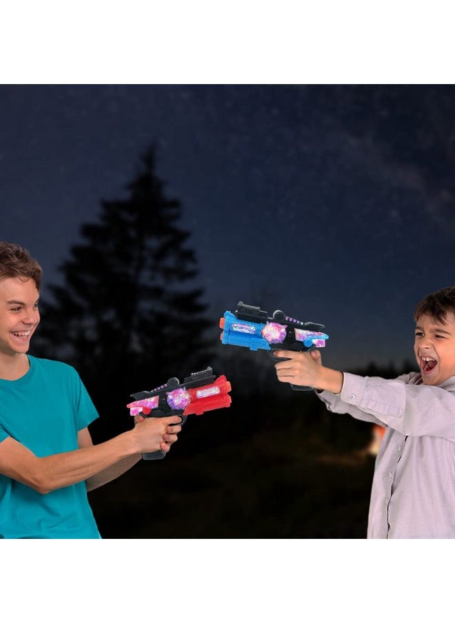 ArtCreativity - Light Up Toy Guns For Kids, Set Of 2, Red And Blue Space Blasters With Flashing Leds And Sound Effects, Cool Futuristic Toy Guns For Boys And Girls, Batteries Included - Image 1
