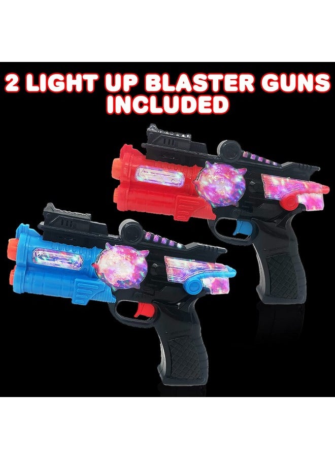 ArtCreativity - Light Up Toy Guns For Kids, Set Of 2, Red And Blue Space Blasters With Flashing Leds And Sound Effects, Cool Futuristic Toy Guns For Boys And Girls, Batteries Included - Image 1