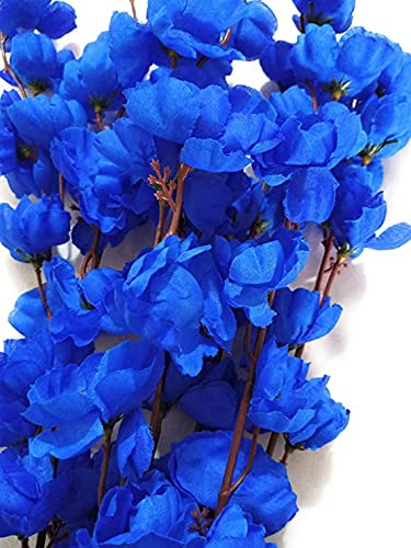 VRCT Artificial Blossoms Flower Bunch (7stick Orange Blue 2piece) - Image 2