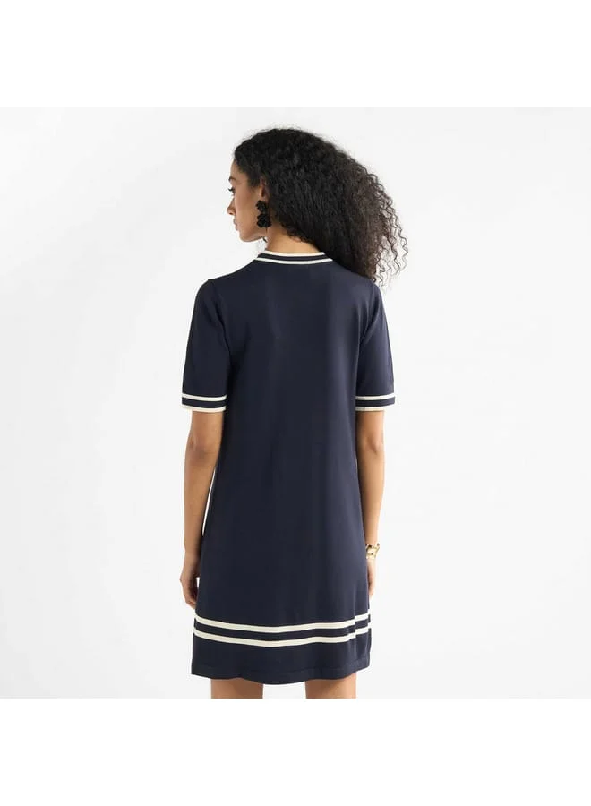 Splash FAV Striped Trim Knit Dress