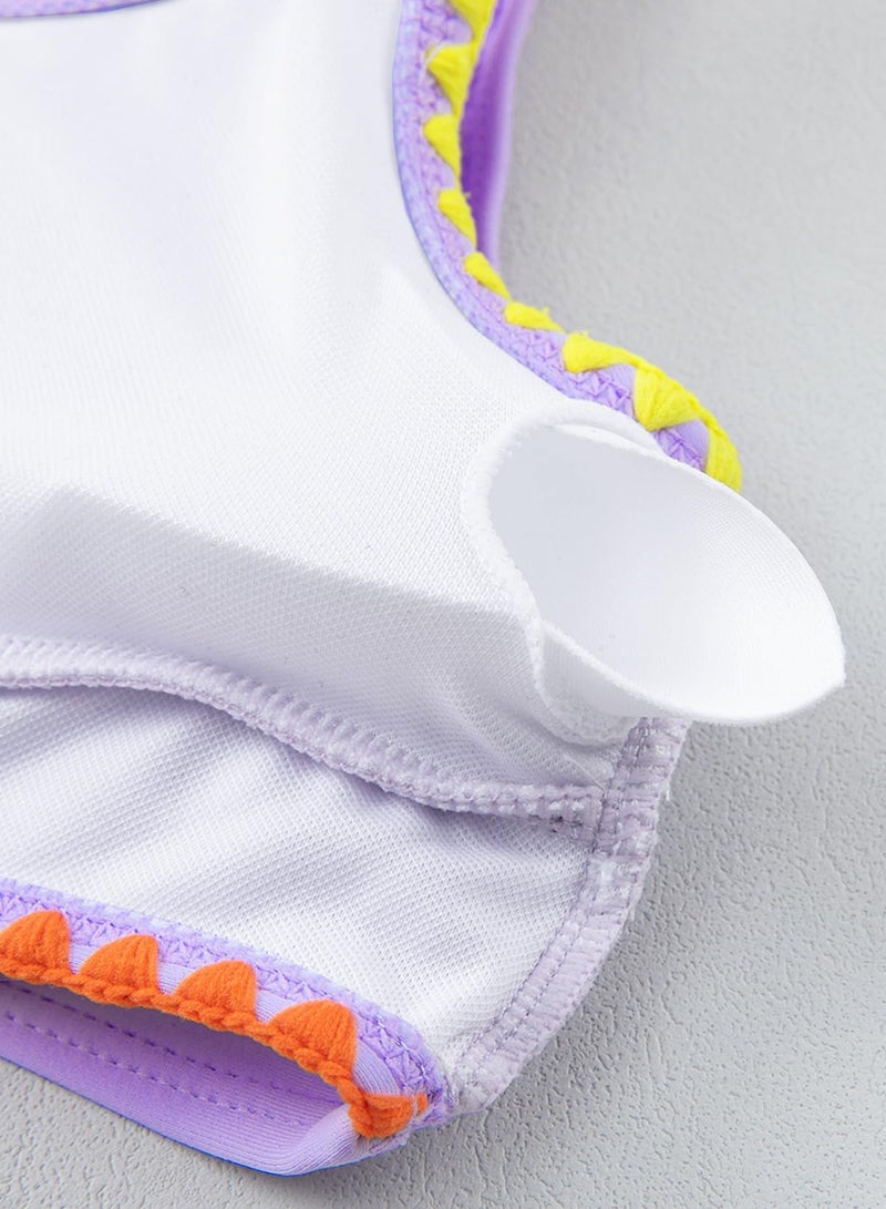 blibean Tween Girl Swimsuits Little Kids Girls Summer Swim Bathing Suits Teen Fashion Two Piece Bikini Boho Hawaii Swimwear Beach Sets Traje BaÃ±o NiÃ±as Size 6-7 Year Old Purple - Image 4