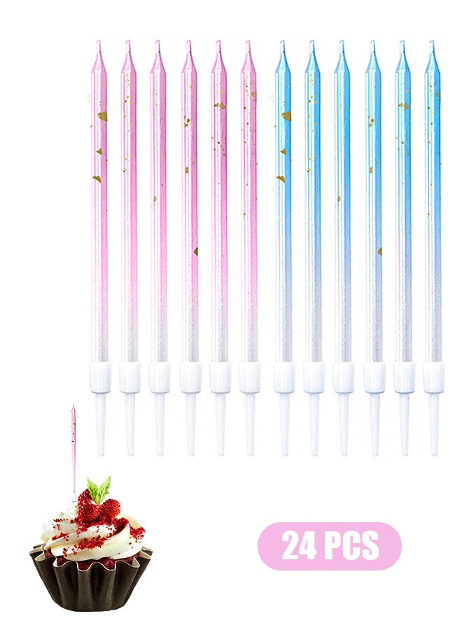 Beyond 10 Pcs Birthday Candles Set, AB Gradient Cake Candles, Cupcake Candles for Birthday Wedding & Lucky Party Cake Decorations (Blue+Pink) - Image 1