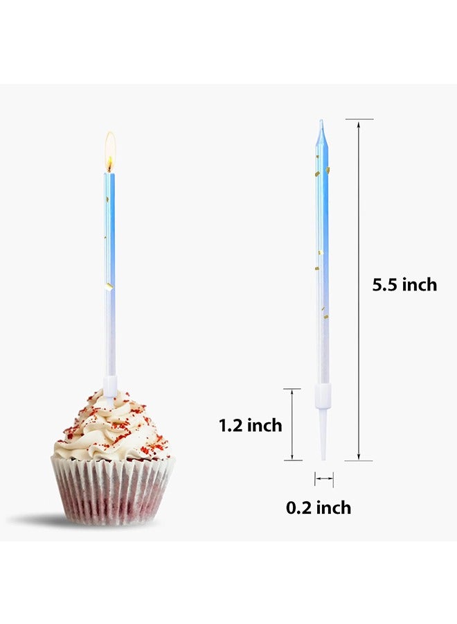 Beyond 10 Pcs Birthday Candles Set, AB Gradient Cake Candles, Cupcake Candles for Birthday Wedding & Lucky Party Cake Decorations (Blue+Pink) - Image 2