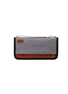 Passport Holder Wallet, Large Capacity Family Travel Passport Bag, with ID Holder Zipper Closure, Removable Wristband RFID Blocking (Grey)