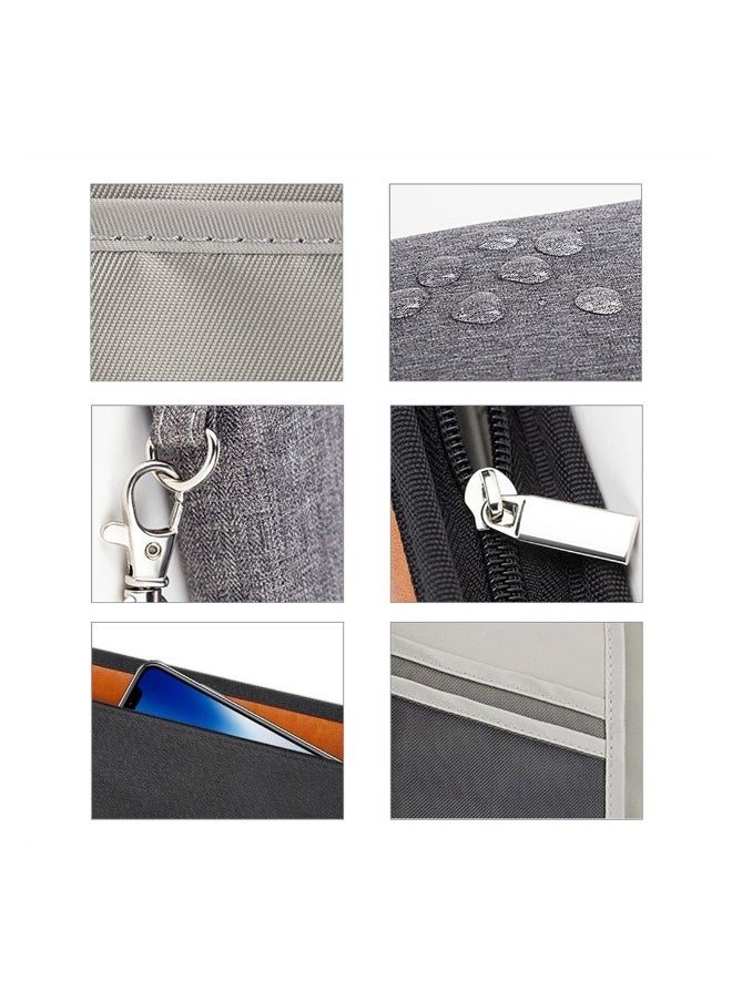 Generic Passport Holder Wallet, Large Capacity Family Travel Passport Bag, with ID Holder Zipper Closure, Removable Wristband RFID Blocking (Grey)  - Image 3