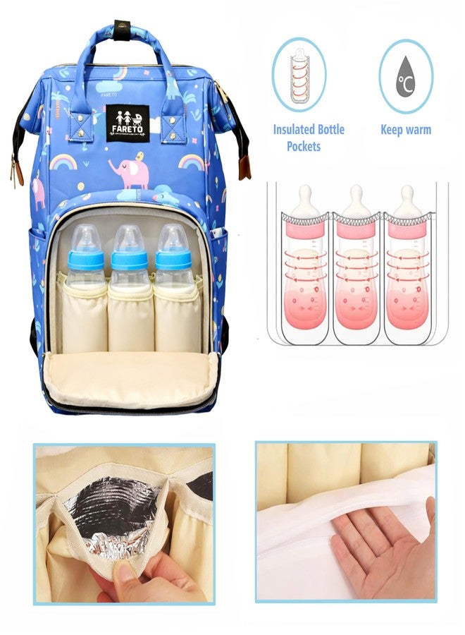 Infantbond by fareto diaper bag with multiple pockets | travel bag for parents | mother bag | multi utility bag for moms (Light Blue) - Image 2