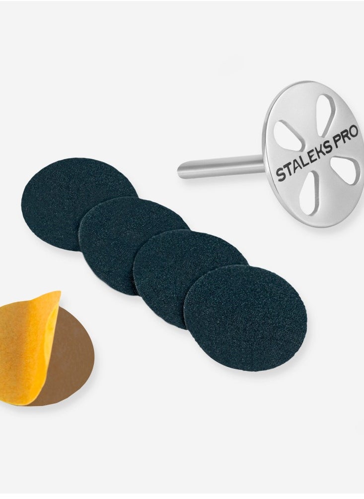 Pedicure disc Pododisc Staleks Pro L and set of disposable file 180 grit 5 pc (25 mm)