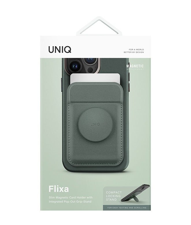 يونيك حامل بطاقات مغناطيسي UNIQ Flixa مع مسكة وحامل قابل للفتح - أخضر فاتح - Image 3