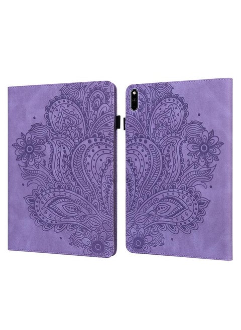 Case For Huawei MatePad 10.4 Peacock Embossed Pattern TPU + PU Horizontal Flip Leather Case with Holder & Card Slots & Wallet & Sleep / Wake-up Function