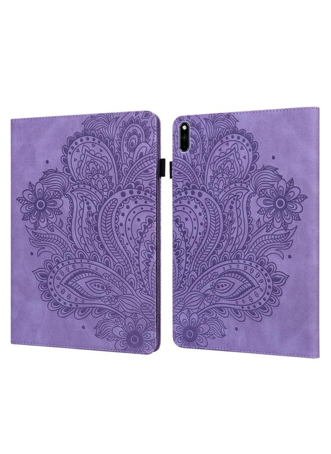 Green Tiger - Case For Huawei MatePad 10.4 Peacock Embossed Pattern TPU + PU Horizontal Flip Leather Case with Holder & Card Slots & Wallet & Sleep / Wake-up Function - Image 1