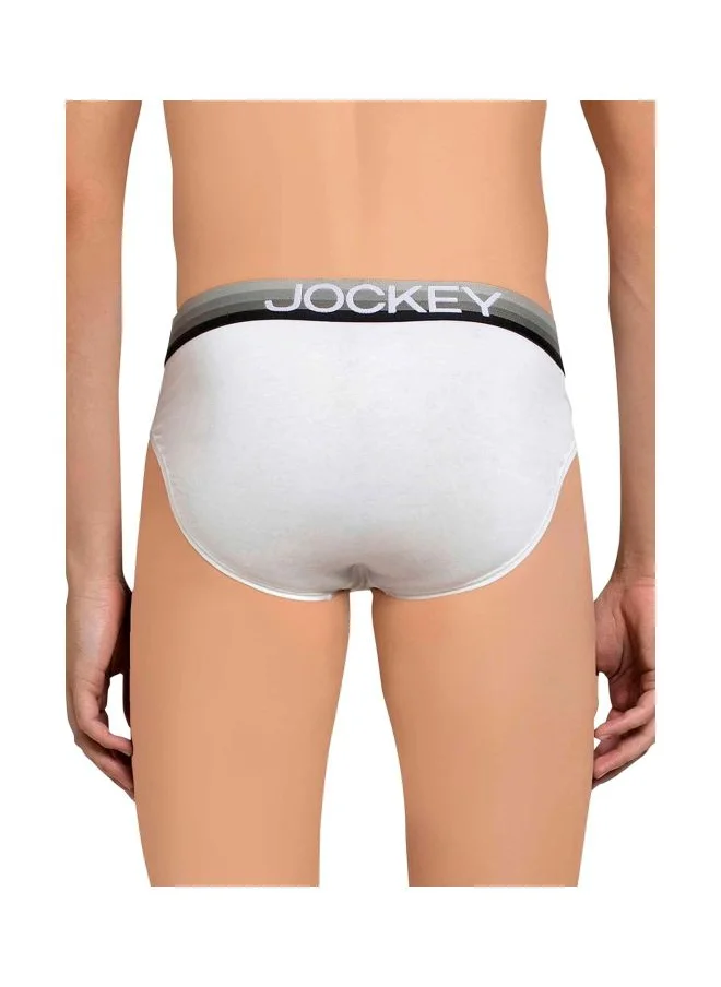 جوكي Jockey US07 Men Super Combed Cotton Elastane Stretch Solid Brief with Ultra soft Waistband
