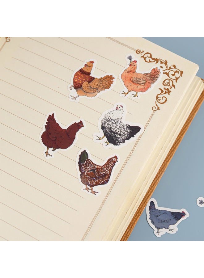 KOPTOP 1000PCS Chicken Stickers Roll for Kids, 2 Rolls 10 Styles Cute Hen and Farm Stickers, Waterproof Vinyl Decals for Water Bottles Laptops Scrapbooking Party Favors Classroom Rewards - Image 4