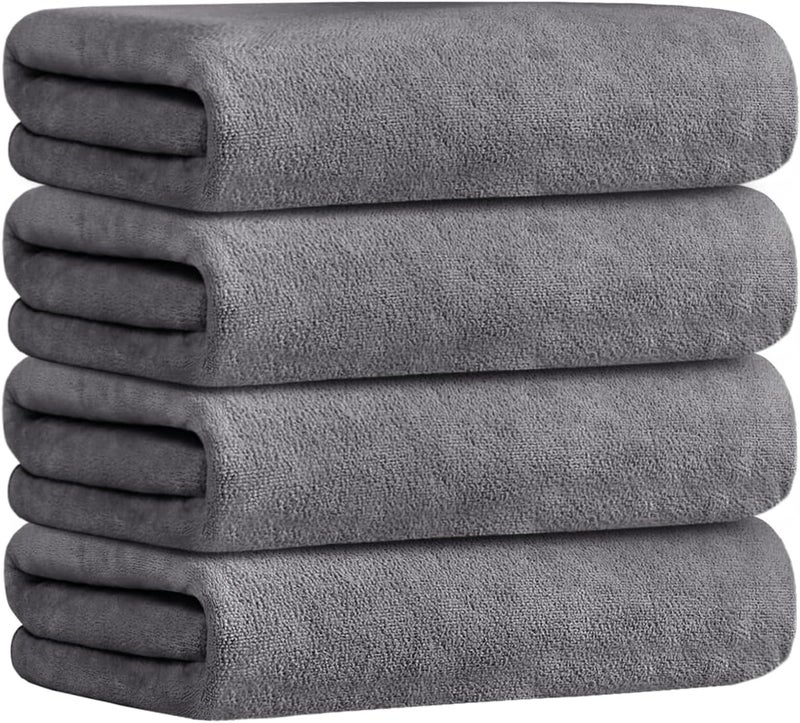 JML Bath Towel, Microfiber Bath Towels Set 4 Pack (30" x 60") - Large Size, Extra Absorbent, Quick Drying, Multipurpose Use as Bath Fitness Towel, Sports Towels, Yoga Towel - Image 1