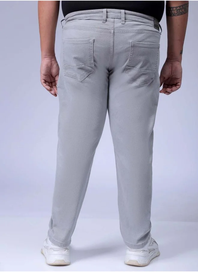 هاردسودا Men Plus Size Carrot Fit Solid Mid-Rise Stretchable Jeans