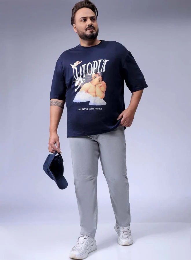 HARDSODA  Men Plus Size Carrot Fit Solid Mid-Rise Stretchable Jeans for Men | Best Price UAE