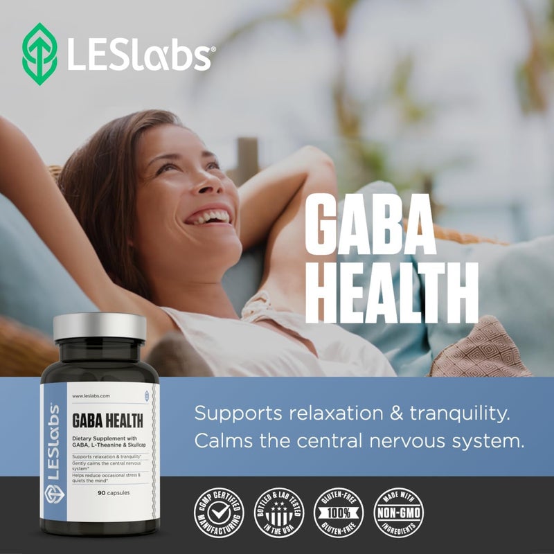 LES Labs مكمل GABA Health من LES Labs  للاسترخاء ودعم الناقلات العصبية  90 كبسولة - Image 5