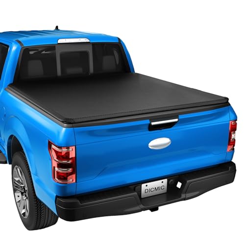 DICMIC Soft Roll-Up Truck Bed Tonneau Cover Compatible with 2004-2014 Ford F-150 2006-2014 Lincoln Mark LT 6.5FT Bed - Image 1